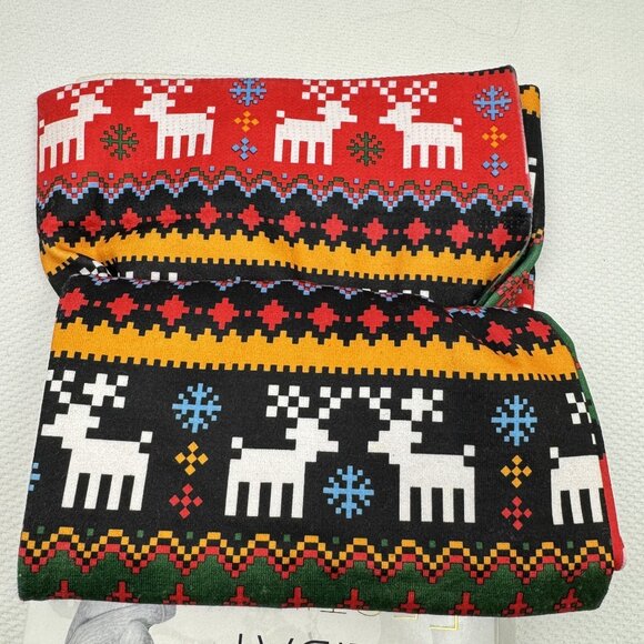 Holiday Festive WLeggings Fleece Lined L/XL Polyester Spandex Cozy Christmas Des - Picture 2 of 8